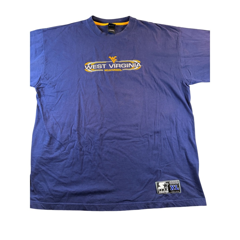 Starter West Virginia Mountaineers T-Shirt Mens XL Navy Blue Graphic Tee NCAA